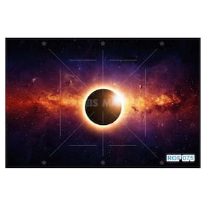 Papel De Teto Céu Espaço Eclipse Sol Lua Luz 3,5M Rof75