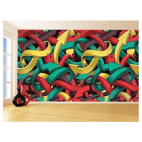 Papel De Parede Arte Graffiti Mural Setas Cor 3,5M Tra120