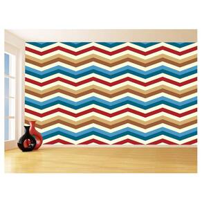 Papel De Parede 3D Sala Chevron Zig Zag Listras 3,5M Zig71