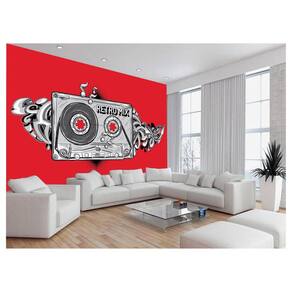 Papel De Parede 3D Musica Fita Retrô Mix Tape 3,5M Mus34