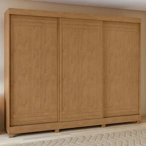 Guarda-Roupa Casal Nice 3 Portas 4 Gavetas Flex Amêndoa Clean/Off White 73368.169 - Móveis Lopas
