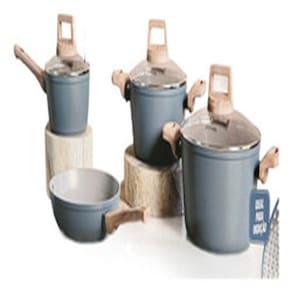 Conjunto 4 Panelas Ceramica Azul Alça Macia - Jomafe Europa