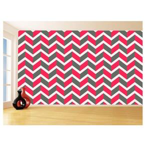 Papel De Parede 3D Sala Chevron Zig Zag Listras 3,5M Zig27