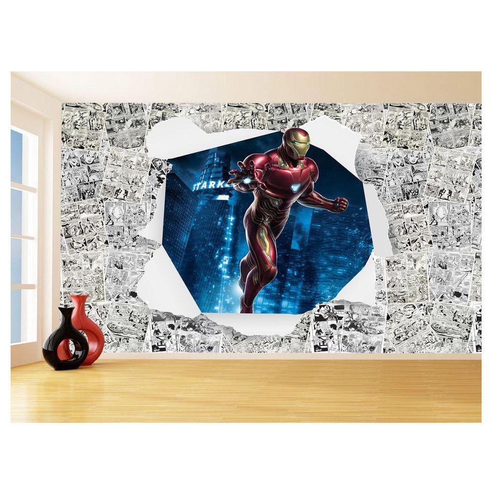 Papel De Parede 3D Heróis Página Quadrinhos Hq 3,5M Nhma199