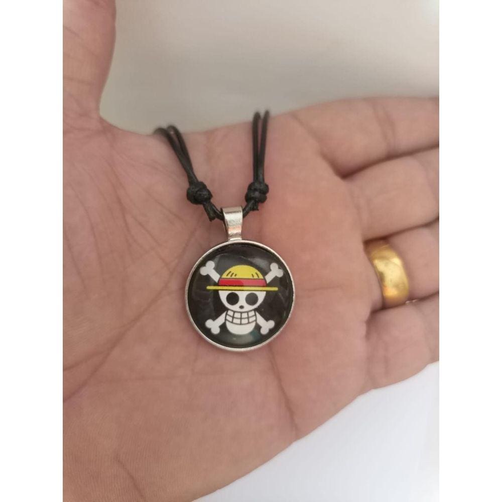 Colar Ajustavel Caveira One Piece Bando Do Chapeu Palha