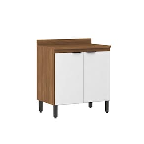 Balcão para Cozinha Firenze 80cm Amendola/Branco C/ Tampo - Demobile