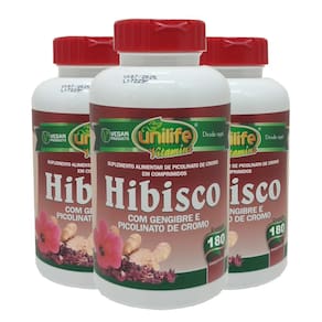 Hibisco Com Gengibre 180 Comprimidos Kit Com 3