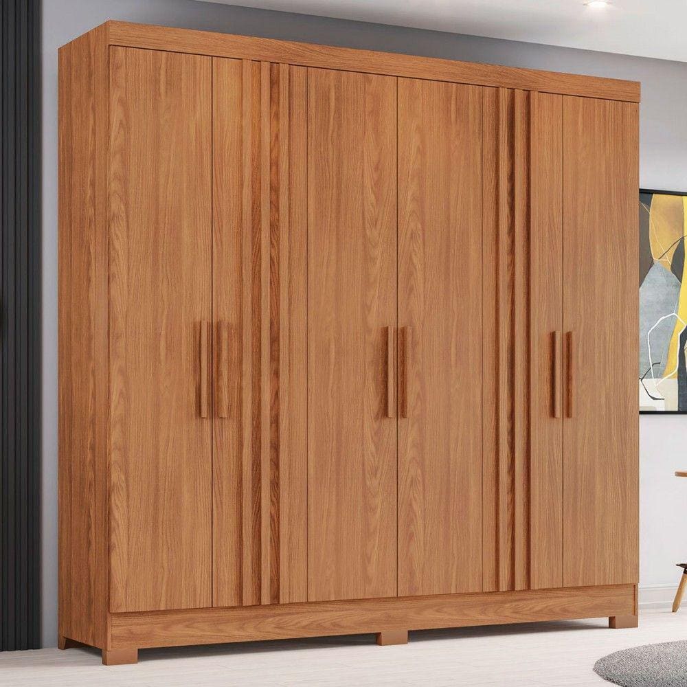Guarda-Roupa Casal 6 Portas 3 Gavetas Flex Nature B367 - Briz