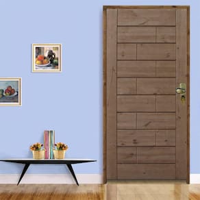 Kit Porta Pronta Sala 3b Pinus 210x72cm Esquerdo Batente 11cm Fechadura Stilo Cromada Externa