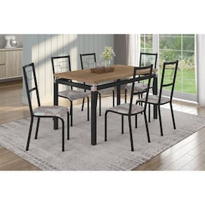 Conjunto Sala de Jantar Tubular Mesa Copenhague com 6 Cadeiras Monterrey Preto/Tribal