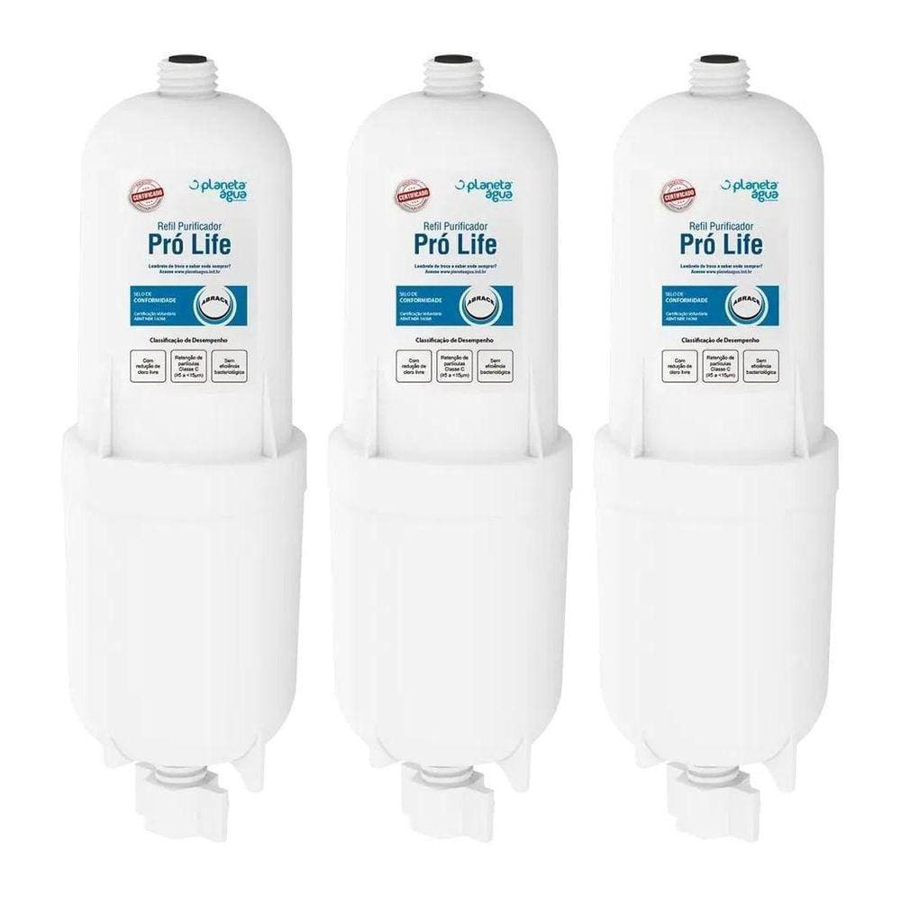 Kit 3 Refil Filtro Pró Life Purificador De Água Soft Everes