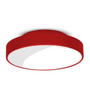 Plafon Moderno Redondo Vermelho 7651 Soq 27 2L -Bivolt