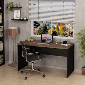 Mesa De Escritório Escrivaninha 140x60cm Tampo 30mm Nogal