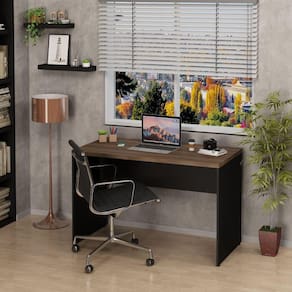 Mesa De Escritório Escrivaninha 120x60cm Tampo 30mm Nogal