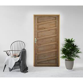 Kit Porta de Madeira 210x82cm Batente 14cm Fechadura Taco de Golf Externo Mirabela Hale Esquadrias Imbuia