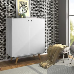 Sapateira Retro 50 2 Portas 10 Prateleiras Branco - Olivar Móveis