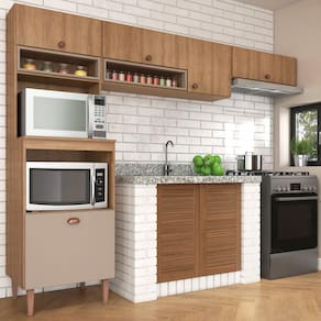 Cozinha Modulada Marti 3 Peças Mel/Cinza