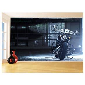 Papel De Parede 3D Moto Custom Chopper Viagem 3,5M Bkm98