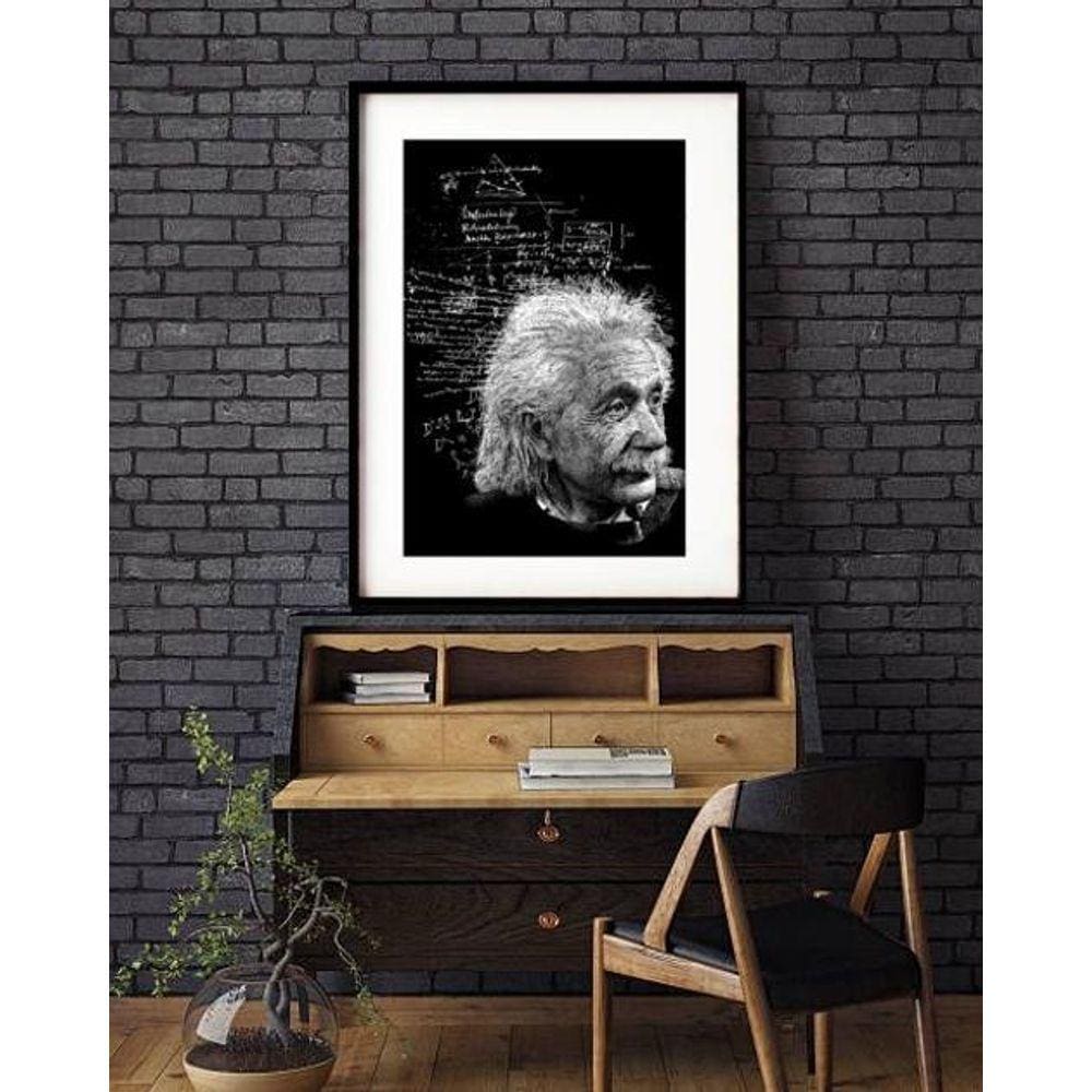 Quadro Decorativo Einstein P&B 60X48Cm