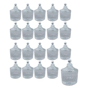 Kit 20 Mini Potiche Pote Bomboniere Baleiro De Vidro Velas