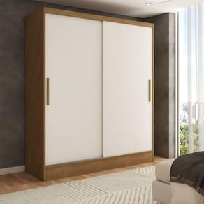 Guarda-Roupa Solteiro Swift 2 Portas 2 Gavetas Cinamomo/Branco - Panorama Móveis
