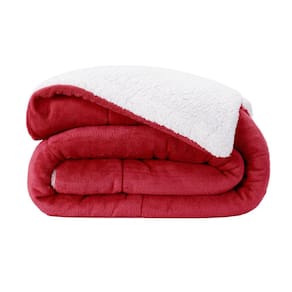 Coberdrom Dupla Face Casal/Queen 2,20m x 2,40m Com Sherpa Vermelho Casa Paulinha