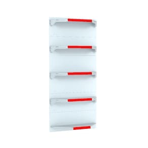 Kit 5 Bandejas Para Gondola Canto 170 Fit 40/60 Branco Pe Ve