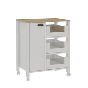 Balcao Multifuncional 1 Porta 3 Gavetas Branco/Savana Genialflex