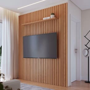 Painel para TV Até 82 Polegadas Niágara 1 Prateleira Ripado Freijó 5.053.a0 - Colibri
