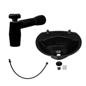 Lavatório Plástico Kit Instalação 4L + Sifão + Engate Preto