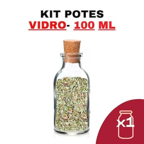 Kit Potes De Tempero De Vidro 100Ml Com Tampa Rolha