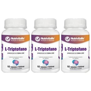 Kit 3 Un - L Triptofano 1000Mg 60 Capsulas Nutrivitalle