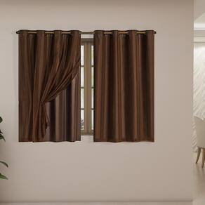 Cortina Blackout Voil 2,80X1,80 Corta Luz Sala Tabaco