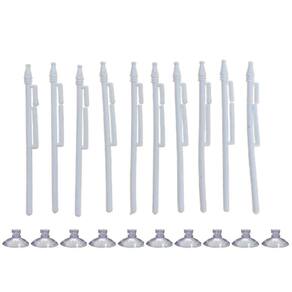 Kit 30 Mini Haste Suporte Branco P/Bandeira Brasil C/Ventosa