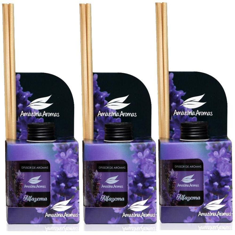 Difusor de Aromas 270ml Alfazema - Kit 3 Unidades