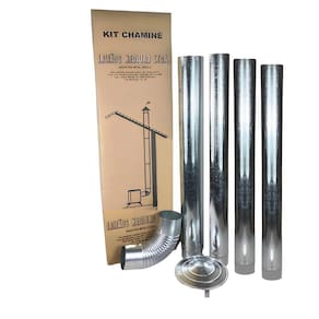 Kit Chaminé Em Aço Galvanizado Com 4 Canos Para Casa Fogão a Lenha Lareira - AMZ