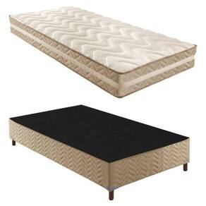 Box Solteiro Florença 42x88x188cmcom Colchão Solteiro Quality D33 Duoface 26x88x188cm Rustico Bege
