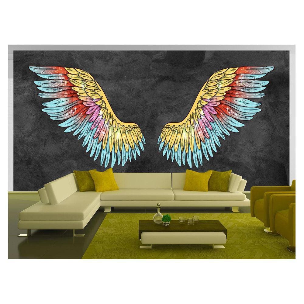 Papel De Parede 3D Arte Asas Selfie Insta Cores 3,5M Tra406