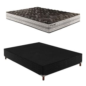 Box Casal Íris 42x138x188cmcom Colchão Casal Unique D33 Plus Duoface 25x138x188cm Preto Elegancy