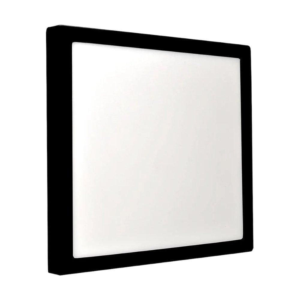 Luminária Plafon 25W Led Quadrado Sobrepor 6500K Preto