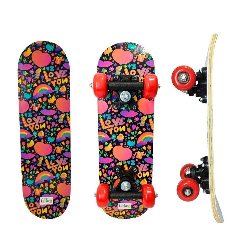 Skate Infantil Estampado Montado Completo Suporta 30Kg 18277