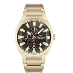 Relógio Masculino Dourado Cronógrafo 5 ATM - Aço