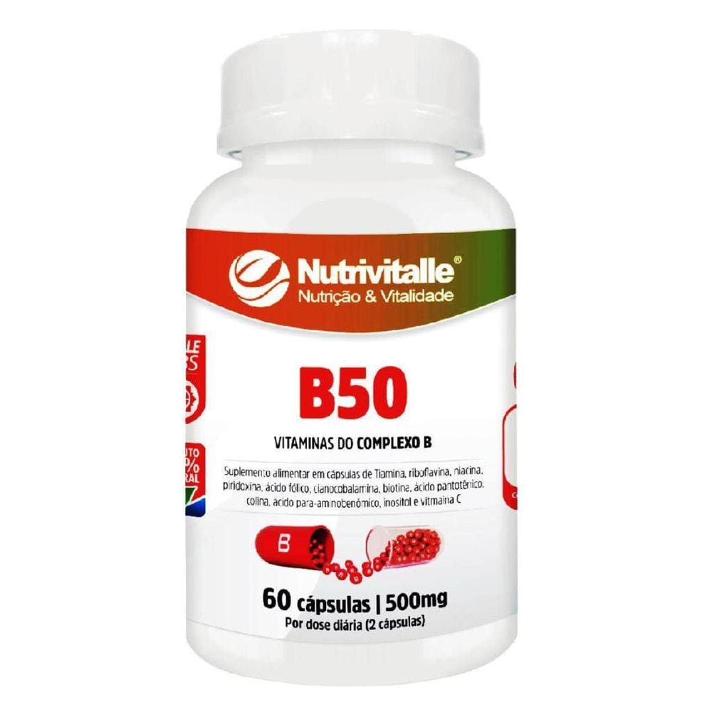 B50 Vitaminas Do Complexo B 500Mg 60 Capsulas Nutrivitalle