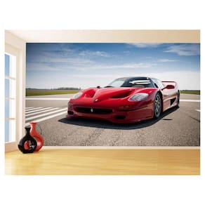 Papel De Parede 3D Carro Antigo Ferrari Classica 3,5M Cxr63