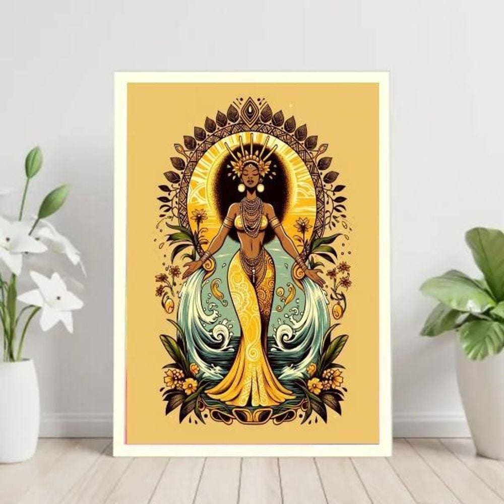 Quadro Decorativo Oxum - Rainha Água Doce 60X48Cm