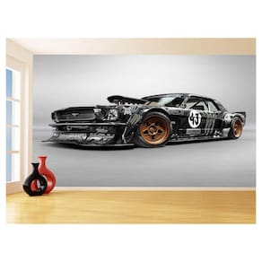 Papel De Parede 3D Carro Antigo Ford Mustang Hot 3,5M Cxr53