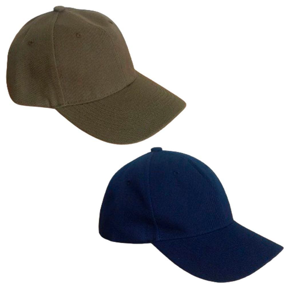 2 Bonés Chapeu Bombeta Ajustável Liso Aba Curva Azul e Verde