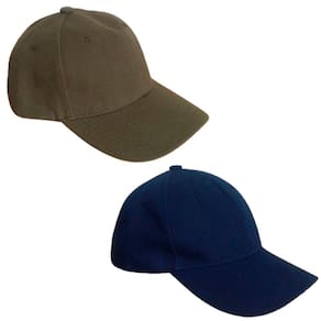 2 Bonés Chapeu Bombeta Ajustável Liso Aba Curva Azul e Verde