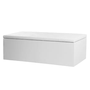 Calçadeira Recamier Baú Casal 1,40m Berlim Corano Branco - Pallazio