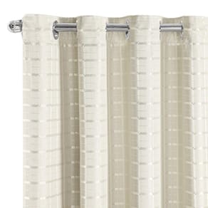 Cortina Tecido Blecaute com Voil Xadrez 5,60 m x 2,70 m Bege
